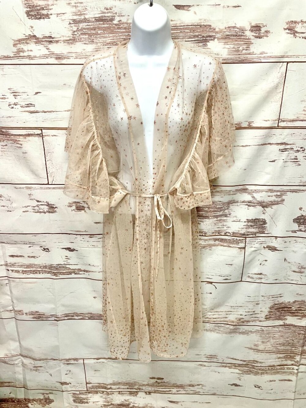 Victoria's Secret Dream Angels Mesh Star Glitter Kimono Robe